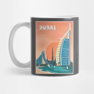 Dubai Hotel and Waterfront Mid East Vacation Print Mug